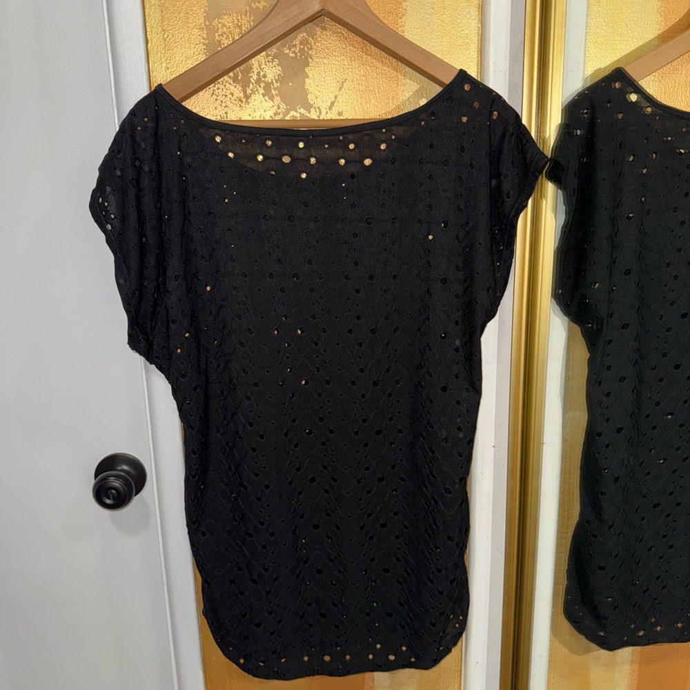 Black Eyelet Women's Beach Cover Up